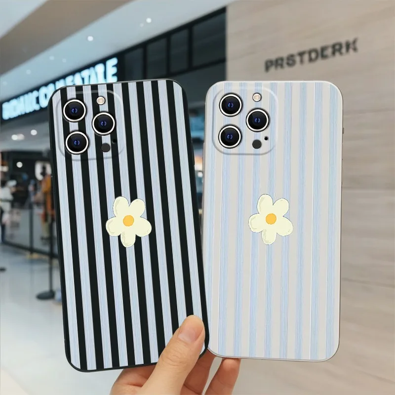 Stripes Flower Korean Phone Ca - Apple Iphone 15 recension och pris