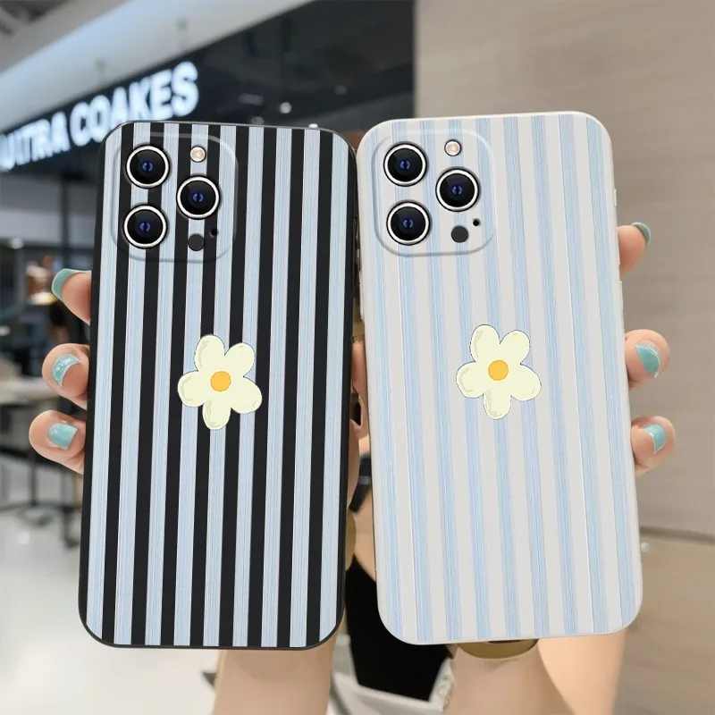 Stripes Flower Korean Phone Ca - Apple Iphone 15 recension och pris