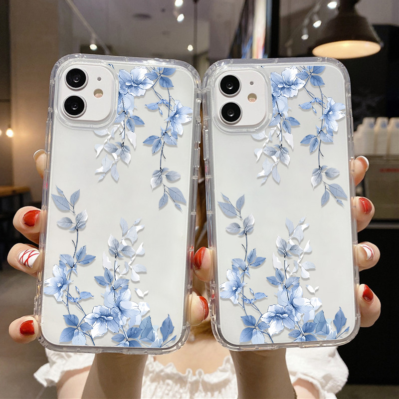 Blue Flower Transparent Phone  - Apple Iphone 15 recension och pris